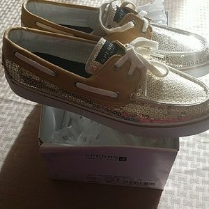 Sperry Bahama Gold Sequins shoe